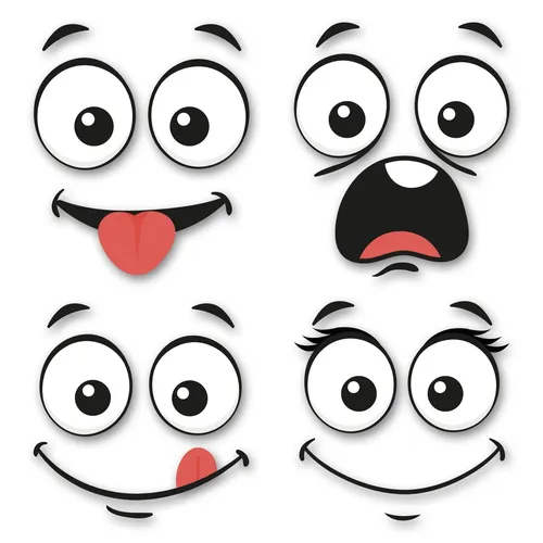 Mülltonnen Aufkleber-Set Gesichter in 21 x 24,4 cm Selbstklebend I kfz_739