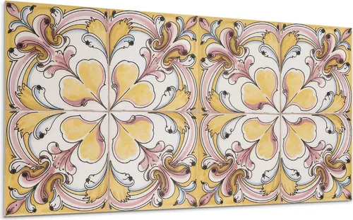 Blumenmuster Mit Ornamenten – Selbstklebende PVC Fliesen für Wandverkleidung – 10 Stück 100 x 50 cm - Gestalten Sie Ihre Wände stilvoll mit selbstklebenden PVC Fliesen. Ideal für jede Wohnung, einfach anzubringen und rückstandslos entfernbar. Langlebig und pflegeleicht, perfekt für Küche, Bad und Wohnzimmer.