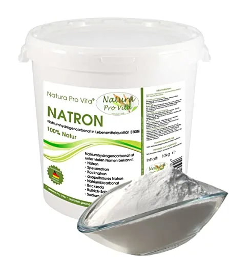 Natronpulver E500ii - 10kg Eimer von Natura Pro Vita - Backpulver in Lebensmittelqualität, besonders reines Natronpulver, aluminiumfrei und vegan - ideal zum Kochen, Backen und für die Körperpflege.