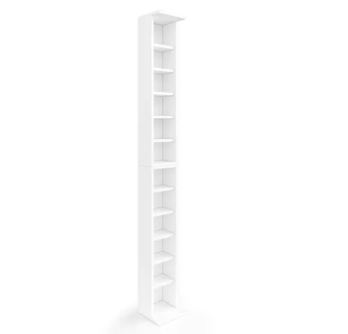 Vicco CD-Regal 2er Set, Weiß - CD-Regale aus kratzfester Spanplatte, pflegeleicht und ideal zur stilvollen Aufbewahrung von CDs und DVDs, perfekt für jedes Zuhause.