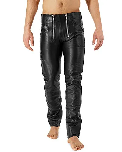 Bockle® Premium Zimmermann Lederhose Herren - Zunfthose für Motorradfahrer - Hochwertige Lederhose in Schwarz, mit geradem Schnitt und Innenfutter, ideal für Komfort und Stil beim Fahren.