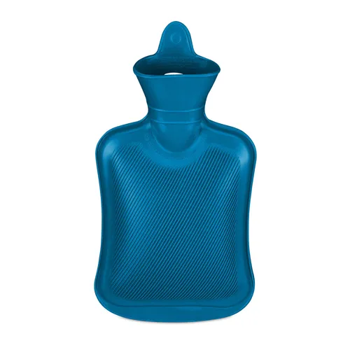 Wärmflasche 1l Warmwassertasche blau Gummiwärmflasche Bettflasche Wärmebeutel