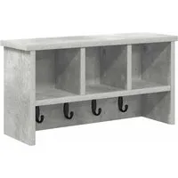 vidaXL Wandmontierter Kleiderständer Betongrau 50 x 16 x 26 cm - Wohnzimmerschränke mit modernem Design und praktischen Haken für Mäntel. Maximale Raumnutzung durch wandmontierte Regale und pflegeleichte Oberfläche.