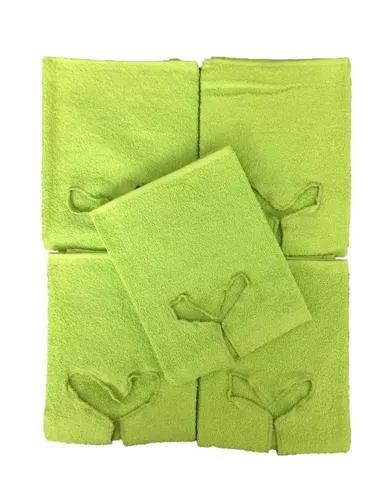 EXKLUSIV HEIMTEXTIL Handtuch mit Nasenschlitz für Massageliege – 5 Stück Apfelgrün - Auflagen & Bezüge – Frottee Handtuch mit Nasenschlitz, 100 % Baumwolle, atmungsaktiv und pflegeleicht, ideal für professionelle Massagen.