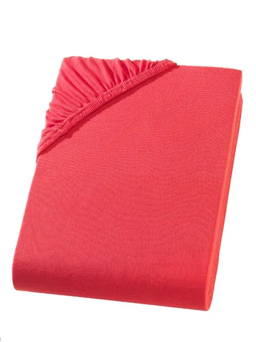 yadetextil Spannbettlaken Spannbettlaken, Jersey, Gummizug: Rundumgummi, Baumwolle Spannbettlaken 180x200-200x200 cm bis 25 cm Höhe, Rot
