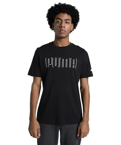 PUMA Unisex PUMA Sport Graphic Tee T-Shirts, PUMA Black, S