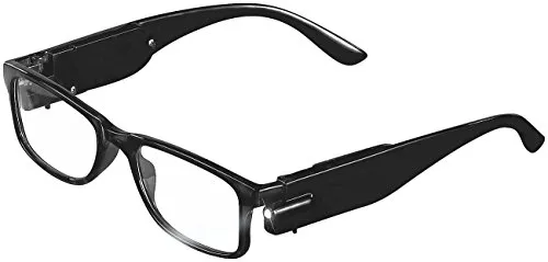 PEARL Lesebrille LED: Modische Lesehilfe mit integriertem LED-Leselicht, +2,5 dpt (Lesehilfe mit LED Licht, Lesebrille mit LED Licht, Nachtsichtbrille)