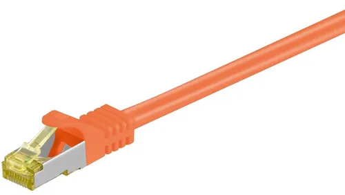 RJ45 patchkabel, CAT 6A S/FTP (PiMF), 500 MHz z CAT 7 kable surowym, Pomarańczow