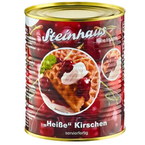 Frucht Konserve Heiße Kirschen servierfertig 850 ml Eis Topping (9,40 EUR/l)