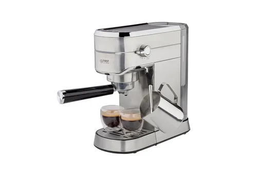 TZS FIRST AUSTRIA Siebträgermaschine - Espressomaschine mit 1L Wassertank, perfekter Milchschaum dank Dampfdüse und inkl. 2 doppelwandige Glasbecher – für den echten Barista-Genuss zuhause.