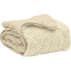vidaXL Ganzjahresbettdecke Gepolstert Creme 135 x 200 cm - Die stilvolle Ganzjahresbettdecke vereint Komfort und Vielseitigkeit. Mit doppelseitigem Mikrofaser- und Fleece-Stoff sorgt sie das ganze Jahr über für ein angenehmes Schlafklima. Ideal für jeden Schlafzimmerstil.