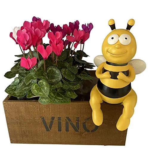 OF Gartenfiguren süsse Bienen Kantenhocker im Blumenbeet - Deko Figuren Tierfiguren Biene (Groß, 25cm)
