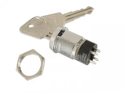 Schlüsselschalter 2-polig Ein / Aus Einbau 19mm max 230 Velleman KS3