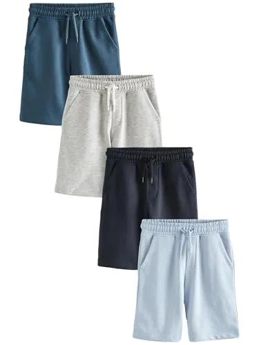 NEXT Jungen Basic Jersey-Shorts, 4er-Pack Blau/Marineblau 98