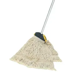Nasswischmoppset Mopp mit Alustiel 1400mm - VERMOP - Sonstige Reinigungsgeräte mit Schnellverschlusshalter, 100% Baumwolle und kochfestem Nasswischmopp für gründliche Reinigung.