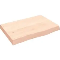 vidaXL Tischplatte aus massivem Eichenholz 60x40 cm - Zubehör für Möbel: Hochwertige, unbehandelte Tischplatte aus massivem Eichenholz, handgefertigt mit Naturkante - ideal für individuelle DIY-Projekte.