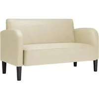 vidaXL Zweisitzer-Sofa Creme 110 cm - Stilvolles Kunstleder-Sofa - Sofas & Couches, erlebe Komfort und Stil mit diesem langlebigen Kunstleder-Zweisitzer, der sich mühelos reinigen lässt und ideal für jedes Wohnzimmer ist.
