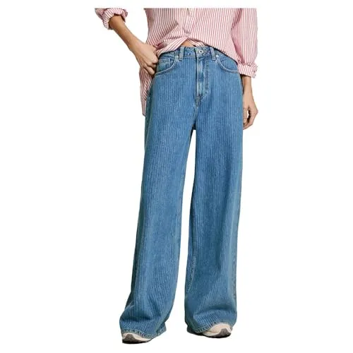 Pepe Jeans Damen Wide Leg Jeans UHW Jeans, Blau (Denim - ID1), 30W / 32L, Blau (Denim - Id1), 30W x 32L