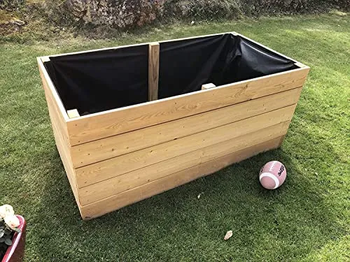 Gartenwelt Riegelsberger Elegantes Hochbeet Kräuterbeet Pflanzbeet Lärche Gemüsebeet 140x80 cm Höhe 71 cm aus Lärchenholz 20 mm glatt