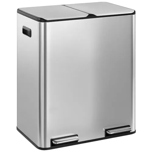 STEELSØN Mülleimer Elyron 2x30 Liter – Edelstahl Abfalleimer mit Soft-Close-Funktion - Praktischer Mülleimer für effiziente Mülltrennung im Alltag. Der Elyron bietet zwei große 30-Liter-Kammern, Soft-Close-Deckel und integrierten Geruchsfilter für hygienisches Handhaben.