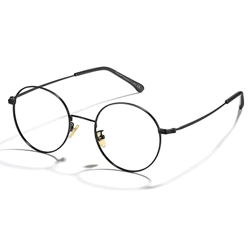 Cyxus Blaulichtfilter Brille Brillenfassung Rund Vintage Retro Stil für PC TV Tablet Unisex