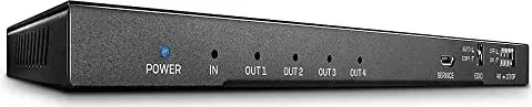 Lindy 4 Port HDMI 2.0 18G Splitter mit Audio - HiFi-Kabel: Verteilen Sie 4 HDMI-Quellen auf mehrere Displays, unterstützt 4K bei 60Hz für gestochen scharfe Bildqualität und integrierten Audioausgang.