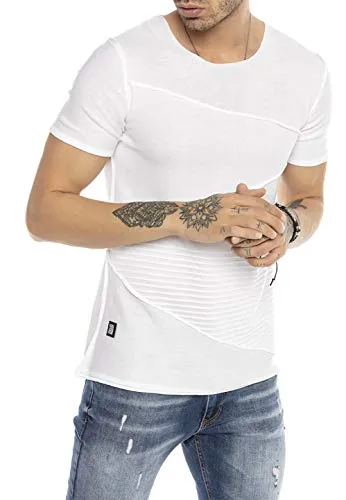 T-Shirt Herren Kurzarm Strick Casual Vintage Rundhalsausschnitt Weiß XXL