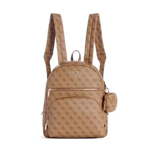 GUESS Damen Power Play Large Backpack - Tagesrucksack mit glänzenden goldfarbenen Beschlägen, ideal für Technik und Stil, mit Innentasche und Einschubfach für optimale Organisation.