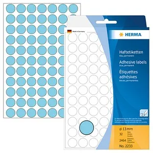 HERMA Etiketten Vielzweck-Etiketten 13mm blau VE=2464 Stück