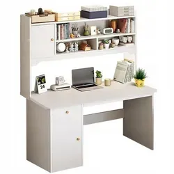 Weißer Computertisch Im Loft-stil Für Laptop, Tisch Mit Regal, Gaming, Groß