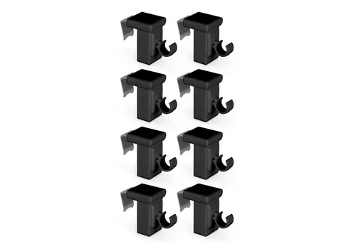 Bestlivings Klemmträger für Caféhausstangen bis Ø 10 mm, Caféhausstangen, (8-tlg), Fensterrahmen 10–27 mm, aus robustem & langlebigem Kunststoff, drehbar