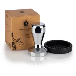 Buddy´s Bar - Barista Edition Premium Tamper - Tamper für perfekte Espressozubereitung, Ø 53 mm aus rostfreiem Edelstahl mit ergonomischem Griff und Hygienematte für saubere Ablage.