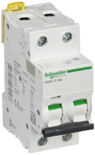 Schneider Electric Leistungsschalter A9F74216 IC60N Acti9 2P, 16A, 50/60Hz, Weiß