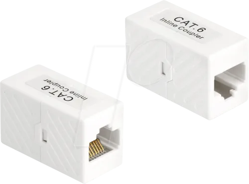 DELOCK 88133 - RJ45 Kupplung, Cat.6, UTP, weiß