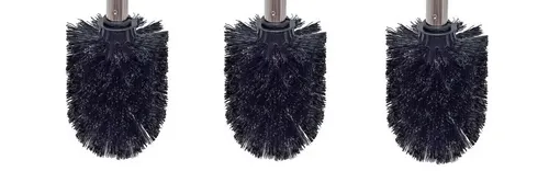 WC Bürsten Kopf 3er Set Klobürsten Bürstenkopf schwarz Ersatz Toilettenbürste