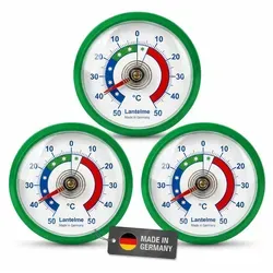 3er Set Kühlschrankthermometer Set Selbstklebend in Grün Analog Kühlschrank Gefrierschrank Temperaturmesser Thermometer