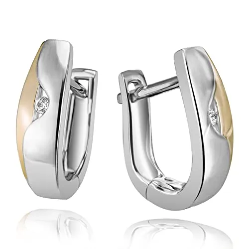 Goldmaid Damen-Creolen Ohrringe aus 925 Sterlingsilber mit Diamanten - Elegante Ohrringe aus vergoldetem Sterlingsilber 925, verziert mit echten Diamanten. Ideal für jeden Anlass und anlaufgeschützt. Hochwertiger Echtschmuck in Juwelierqualität, perfekt zum Verschenken.