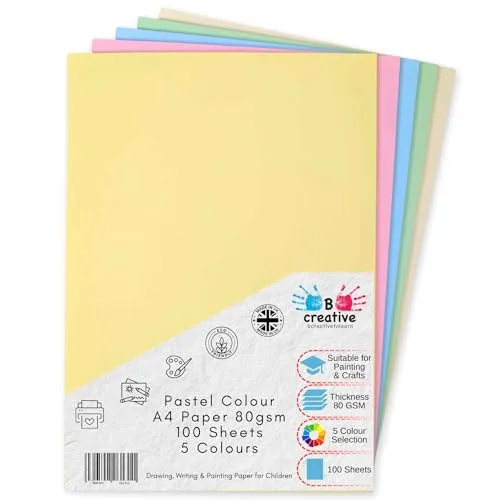 Pastellpapier, A4 Farben sortiert 100 Blatt (80 g/m²)
