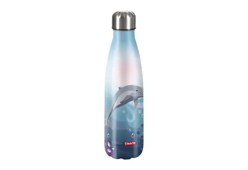 Step by Step Edelstahltrinkflasche „Dolphin Pippa blau“, 0,5 L für kohlensäurehaltige Getränke - Trinkflasche aus Edelstahl, auslaufsicher und BPA-frei, ideal für Schule und Freizeit. 100% recycelbar und geschmacksneutral, perfekt für unterwegs.
