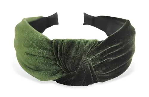 axy Breiter Haarreif aus Samt mit Knoten Damen Stirnband Haarschmuck Haarreifen Haarband Hairband HR35S (Grün)