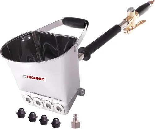 Pneumatischer Verputzer mit 8 Metalldüsen - Druckluftzubehör mit langlebigen Metalldüsen für effizientes Arbeiten. Ideal zum Auftragen von Putzmörtel auf verschiedenen Untergründen, leicht und kompakt für maximale Flexibilität.