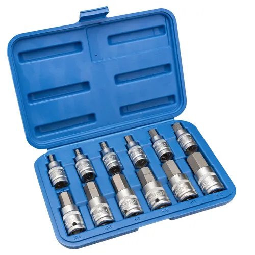 Steckschlüsselsatz Sechskant Satz Einsätze 12 tlg. Steckschlüsselsatz