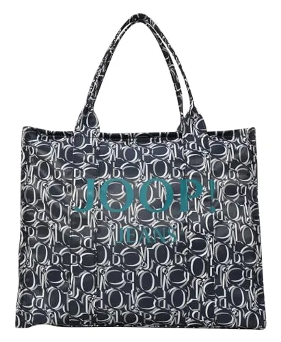 Joop! Allegro Aurelia Shopper XL Night Blue - Damen-Schultertaschen mit geräumigem Hauptfach und stylishem Logo-Muster, ideal für den Alltag und stressfreies Organisieren Ihrer Utensilien.
