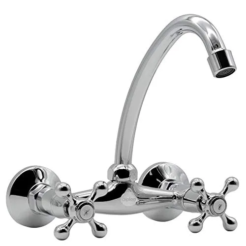 Hohe Nostalgie Küchen Armatur zur Wandmontage im Retrodesign