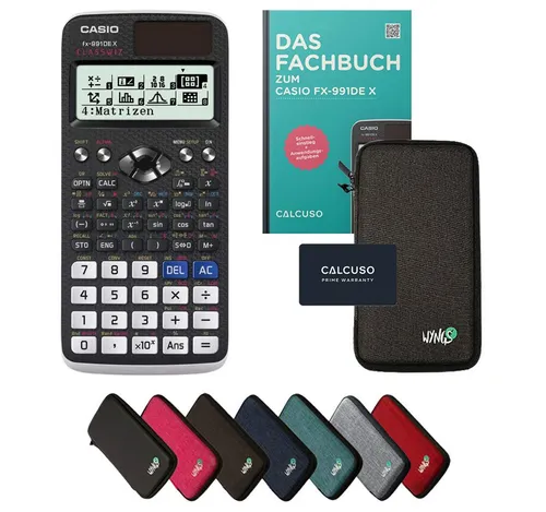 CASIO fx-991DE X Taschenrechner mit Schutztasche und Fachbuch - Taschenrechner mit 696 Funktionen, Solar- & Batteriebetrieb, ideal für Studium und Beruf. Inklusive robuster Schutztasche und Fachbuch mit Schritt-für-Schritt-Anleitungen.