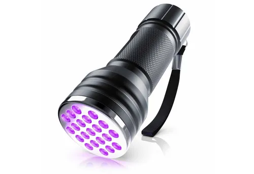 Brandson LED Taschenlampe UV Schwarzlicht - Ideal für Haustierbesitzer - Taschenlampen mit 21 UV-LEDs, erkennt Schmutz und Falschgeld, perfekt für Hygiene-Checks und Heimtierurindetektion, spritzwassergeschützt (IP54) und langlebig.