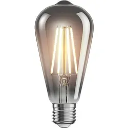ledscom.de E27 LED Leuchtmittel, ST64, extra warmweiß (1800 K), 7,6 W, 240lm, Rauchglas