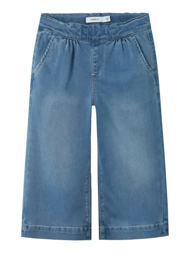 Nmfbella Wide Jeans 6485-To Noos - Mädchen-Jeanshosen, weiter Beinschnitt mit Plissee-Detail und verstellbarem Bund für optimalen Tragekomfort und Stil.