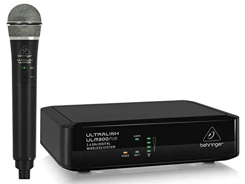 Behringer ULTRALINK ULM300MIC Hochleistungs-2,4-GHz-Digital-Drahtlossystem mit Handmikrofon und Empfänger