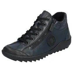 Remonte Damen R1477 Kurzstiefel, Blau, 41 EU - Wanderschuhe aus echtem Leder mit Komfortweite und herausnehmbarer Einlegesohle für optimalen Tragekomfort.